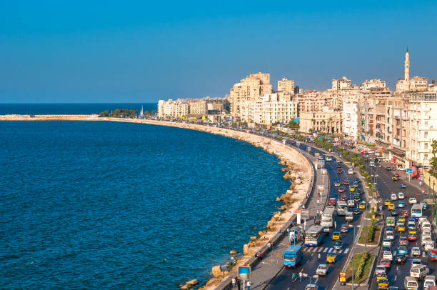 View of Alexandria harbor, Egypt
